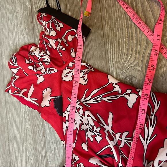 NWT Self-portrait Asymmetric Twist-front Floral-print Crepe De Chine Dress sz 4 - Picture 6 of 10